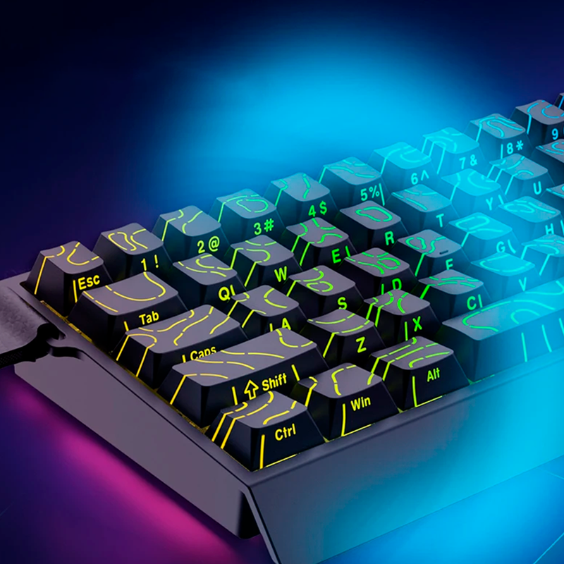 TECLADO MAGNÉTICO IROK CAROTMAS MER68 | SW-PURPLE | RGB | CABLEADO | NEGRO
