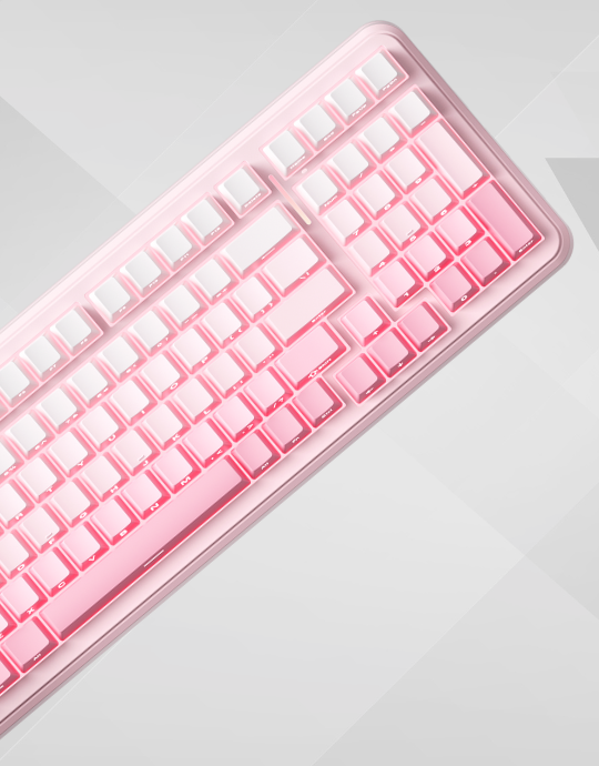 TECLADO MCHOSE K99 V2 | INALAMBRICO | MECANICO | SW ICE CREAMSICLE | RGB | ROSA DEGRADADO