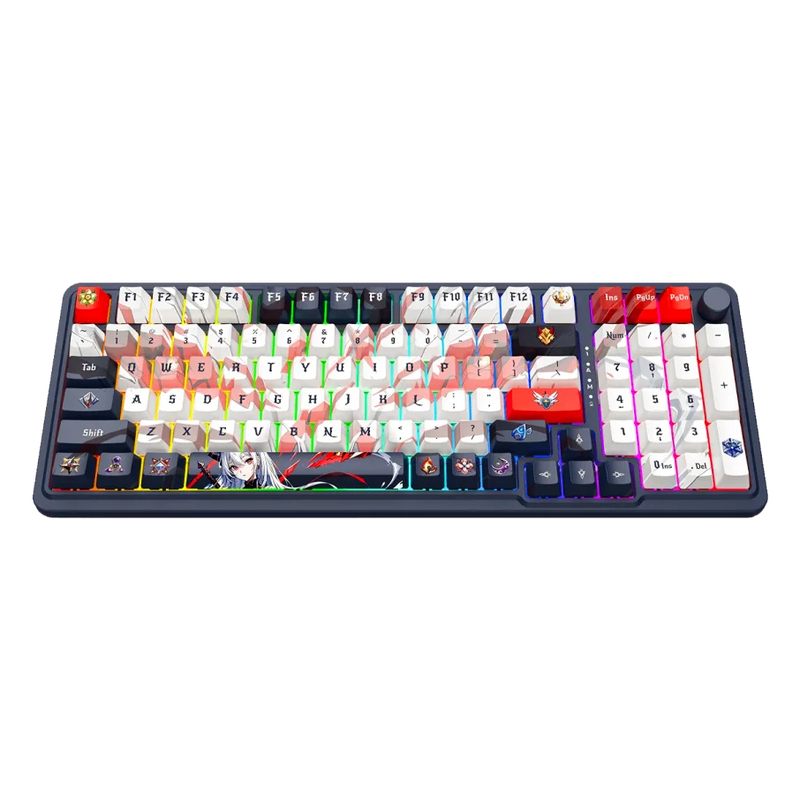 TECLADO REDRAGON EISA PRO K686 ANIME | INGLES | INALAMBRICO |SW- MINT| RGB |NEGRO- BLANCO