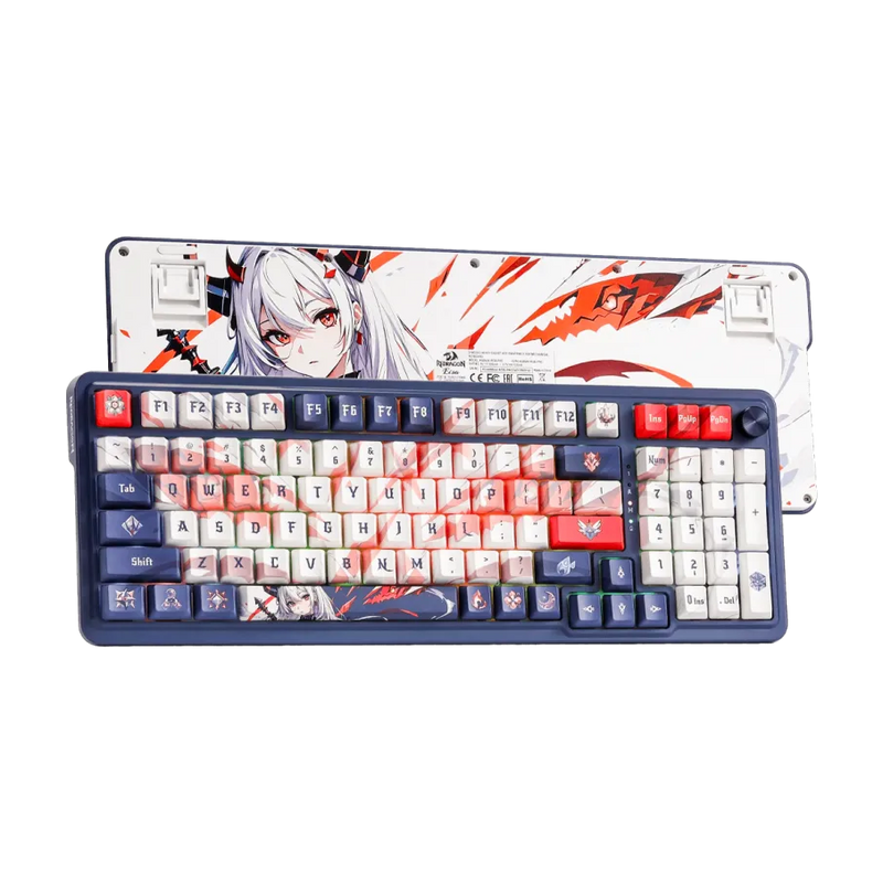 TECLADO REDRAGON EISA PRO K686 ANIME | INGLES | INALAMBRICO |SW- MINT| RGB |NEGRO- BLANCO