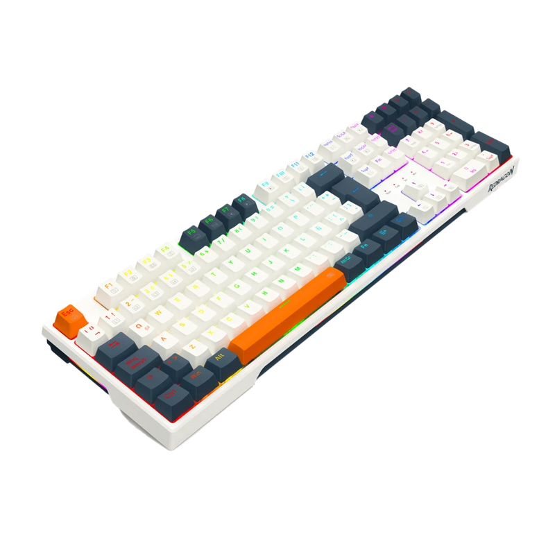 TECLADO REDRAGON TRUNDLE K668WBO | MECANICO | SW-RED | ESPAÑOL | RGB | BLANCO-AZUL-NARANJA
