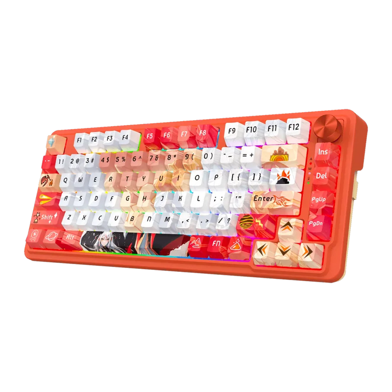 TECLADO REDRAGON UCAL PRO K673AK ANIME| INGLES | INALAMBRICO | SW-MINT | RGB | BLANCO-ROJO
