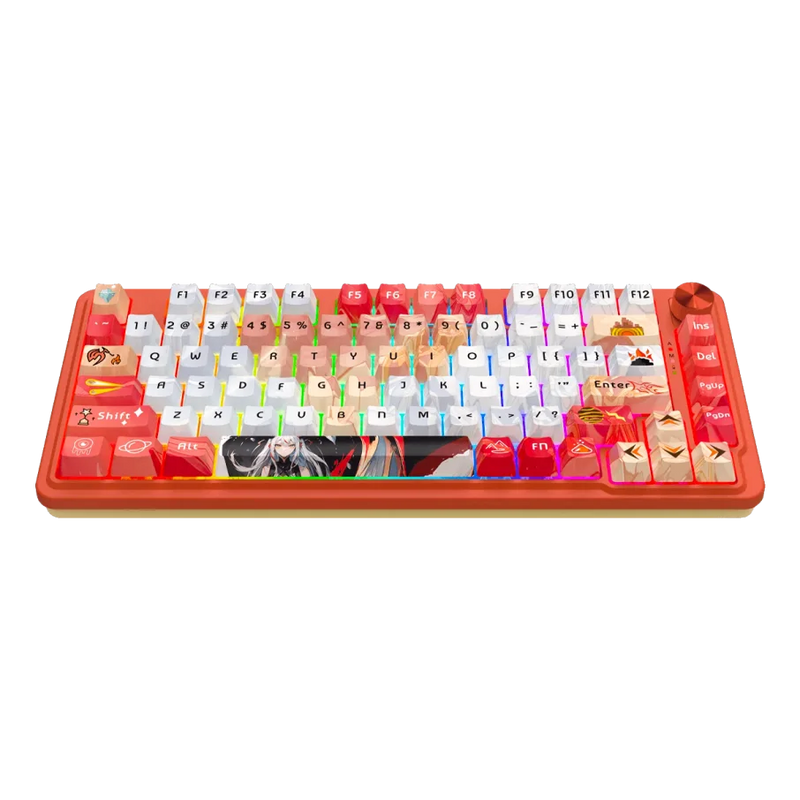 TECLADO REDRAGON UCAL PRO K673AK ANIME| INGLES | INALAMBRICO | SW-MINT | RGB | BLANCO-ROJO