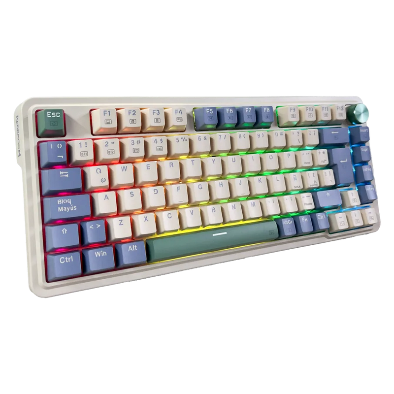 TECLADO REDRAGON UCALPRO-RGB K673WB | ESPAÑOL | INALAMBRICO | SW-RED | RGB | PASTEL | (6 MESES)