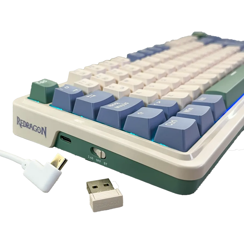 TECLADO REDRAGON UCALPRO-RGB K673WB | ESPAÑOL | INALAMBRICO | SW-RED | RGB | PASTEL | (6 MESES)