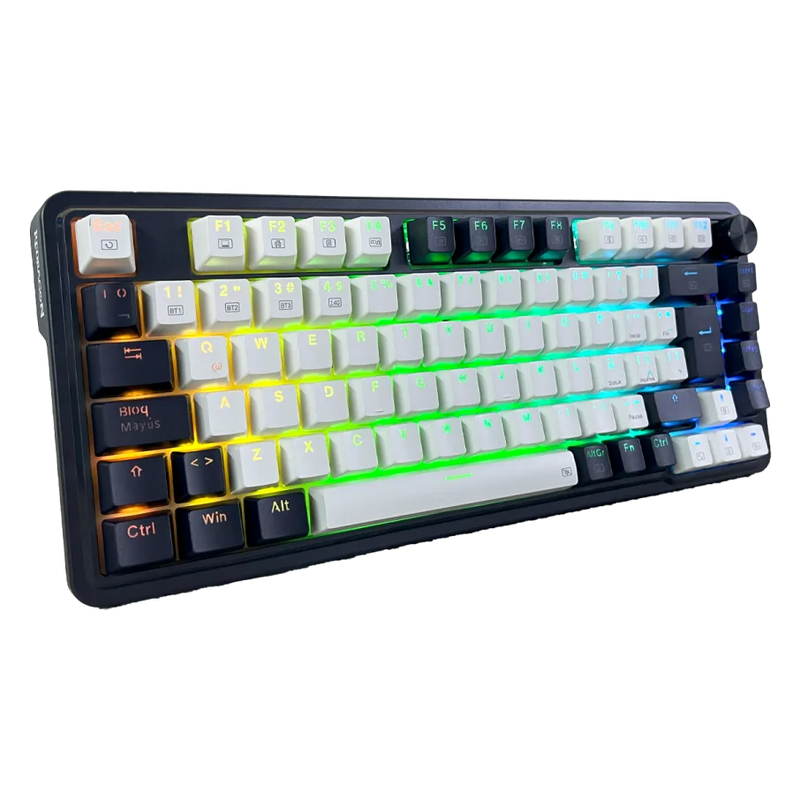 TECLADO REDRAGON UCAL PRO K673WB | ESPAÑOL | INALAMBRICO | SW-RED | RGB | BLANCO-NEGRO