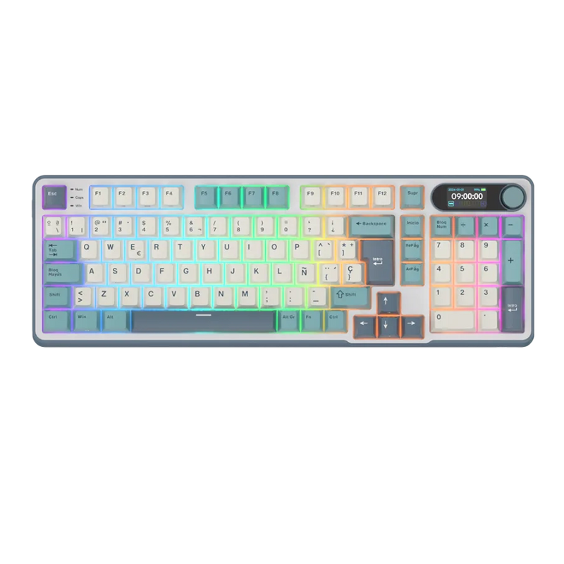 TECLADO ROYAL KLUDGE RK-S98 | ESPAÑOL | INALAMBRICO| SW-CHARTREUSE | RGB | LIGHT CLOUD