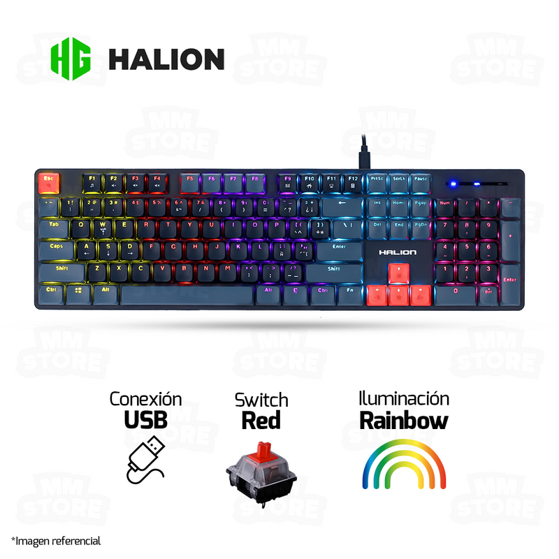 TECLADO HALION DROGO-GR HA-K947G | MECANICO | SW-RED | RAINBOW