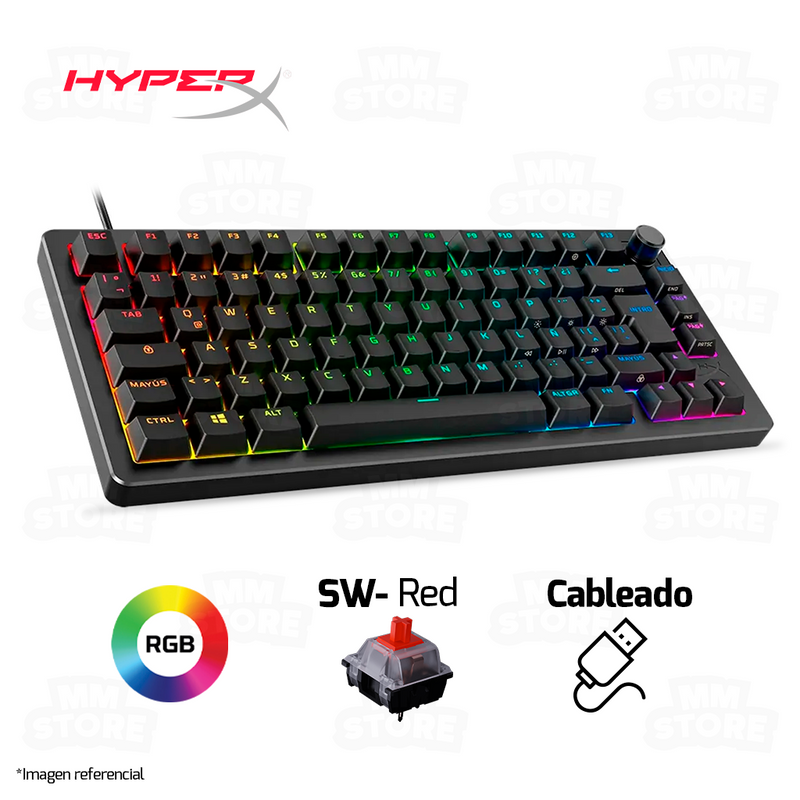TECLADO HYPERX ALLOY RISE GKBD 75 LTNA | ESPAÑOL | MECANICO | HYPERX-RED | RGB