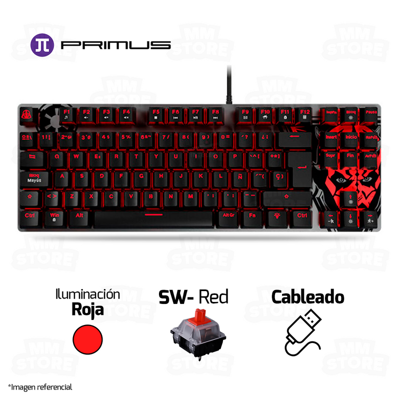 TECLADO PRIMUS BALLISTA81T PKS-S080DS-S | MECANICO | SW-RED | LUZ ROJA