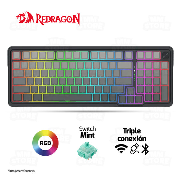 TECLADO REDRAGON EISA K686 | INGLES | INALAMBRICO | SW-MINT | RGB | NEGRO DEGRADADO