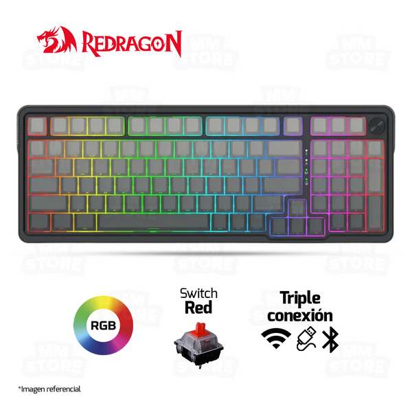 TECLADO REDRAGON EISA K686 | INGLES | INALAMBRICO | SW-RED | RGB | NEGRO DEGRADADO