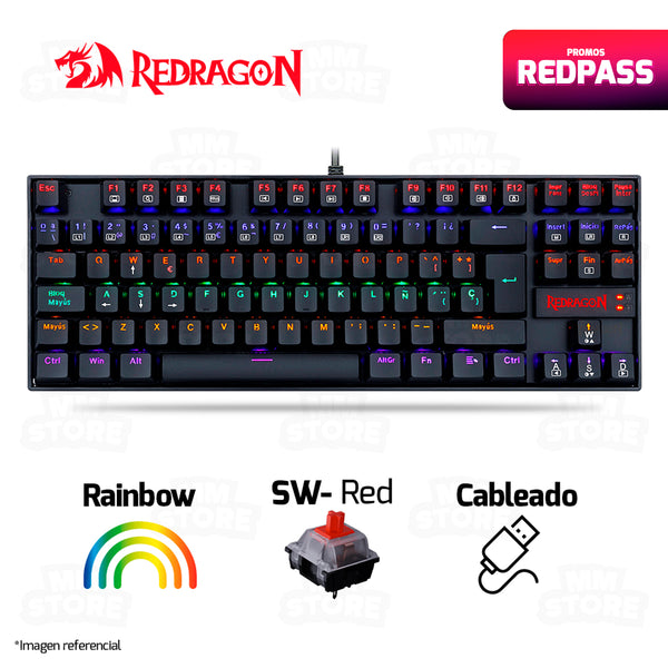 TECLADO REDRAGON KUMARA K552 | MECANICO | SW-RED | RAINBOW | NEGRO