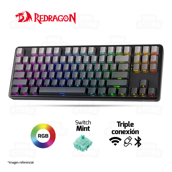 TECLADO REDRAGON STARD BLADE K707 | INGLES | INALAMBRICO | SW-MINT | RGB | DEGRADED