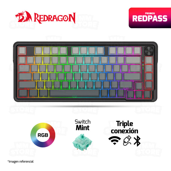 TECLADO REDRAGON UCAL PRO K673SP | INGLES | INALAMBRICO | SW-MINT | RGB | DEGRADED
