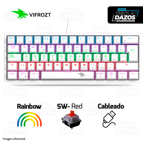 TECLADO VIFROZT BERSERKER MINI | MECANICO | SW-RED | RAINBOW | BLANCO