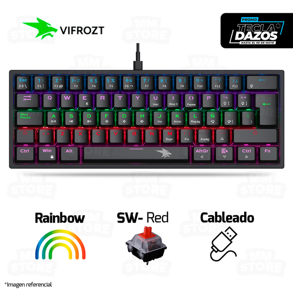 TECLADO VIFROZT BERSERKER MINI | MECANICO | SW-RED | RAINBOW | NEGRO