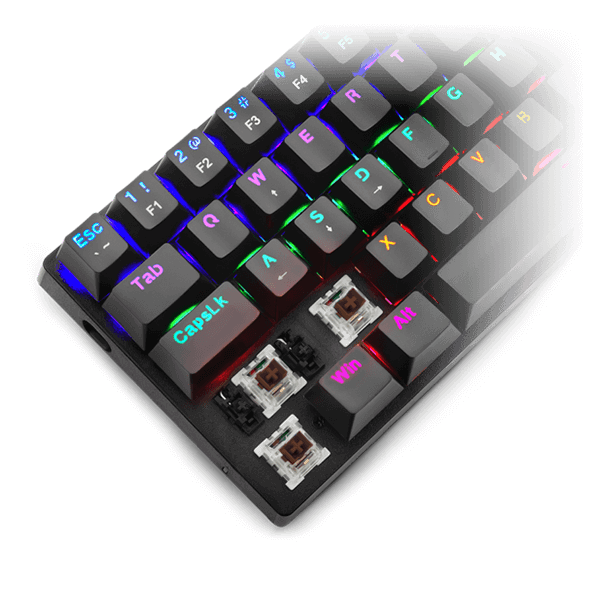 TECLADO T-DAGGER ARENA T-TGK321 | ESPAÑOL | MECANICO | SW-BROWN | RAINBOW | NEGRO