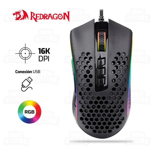 MOUSE REDRAGON STORM ELITE M988 | 16,000 DPI | RGB | NEGRO