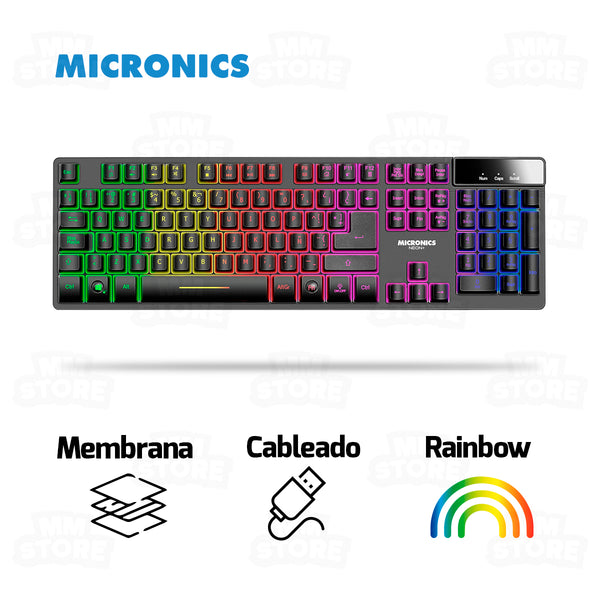 TECLADO MICRONICS NEON+ MIC K709+ | MEMBRANA | RAINBOW