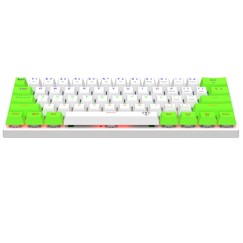 TECLADO T-DAGGER ARENA T-TGK321 | INGLES | MECANICO | SW-BROWN | RAINBOW | BLANCO-VERDE