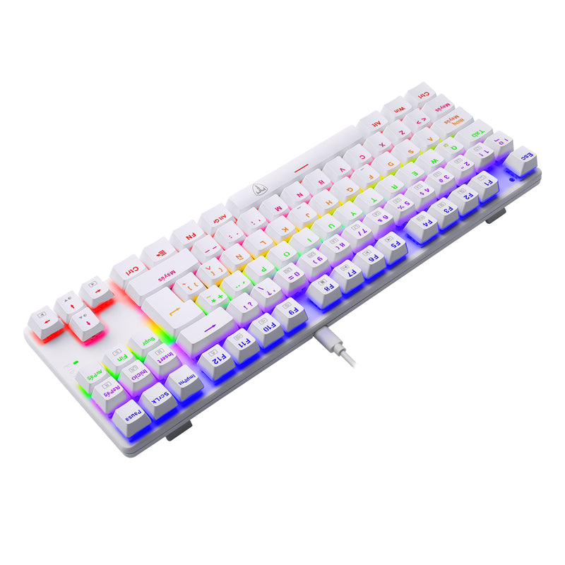 TECLADO T-DAGGER BORA T-TGK313 | MECANICO | SW-RED | RAINBOW | BLANCO